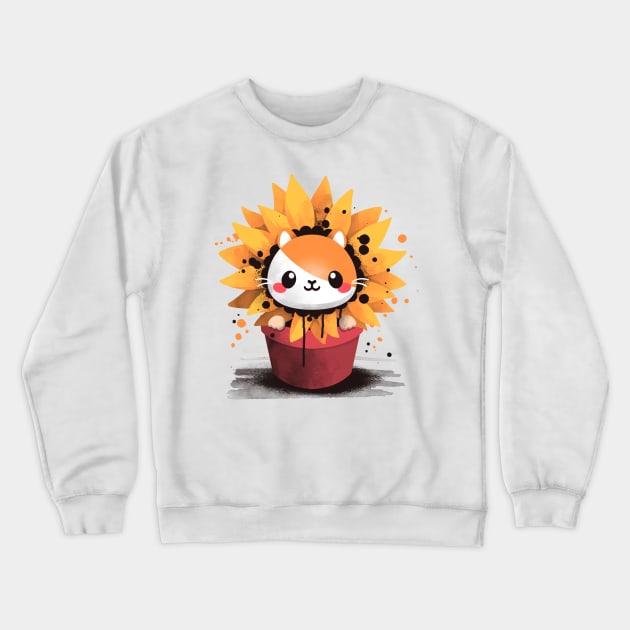 Sunflower hamster Crewneck Sweatshirt by NemiMakeit